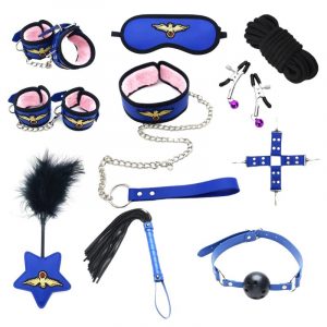 BDSM & Bondage Kits 10Pcs Blue Bdsm Kit