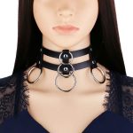 BDSM Collar Leather Collar Bdsm With 5 Rings 12