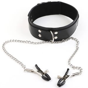 Nipple Chain Chain Nipple Clamps With Black Collar